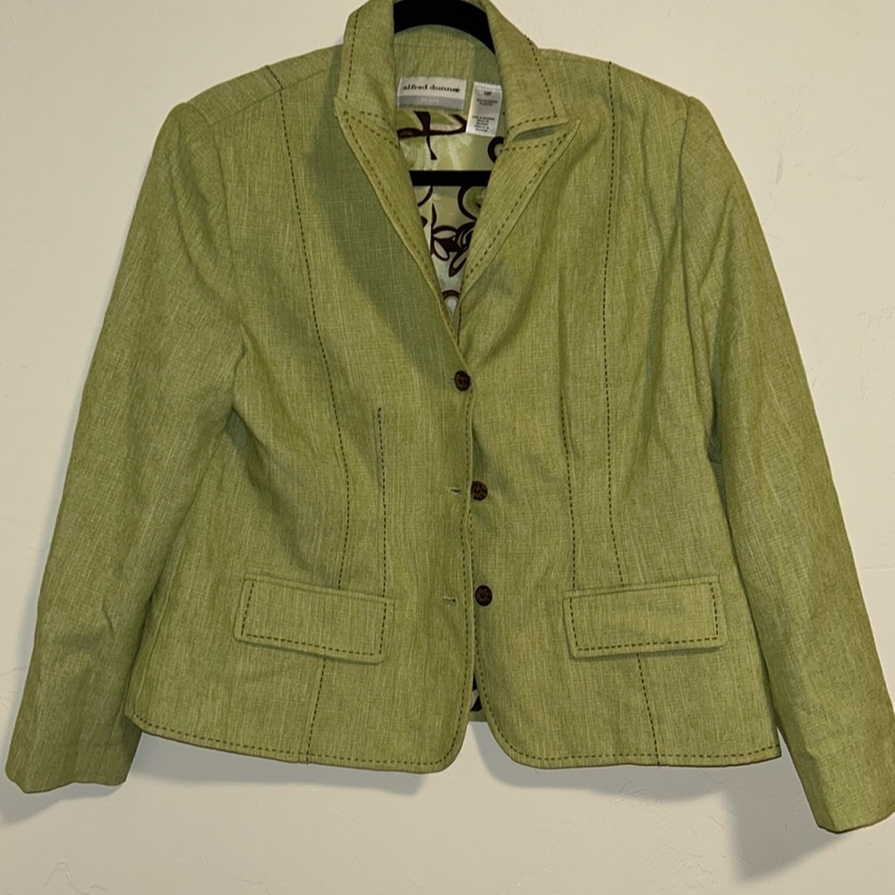 Alfred Dunner Size 12 Petite Green Lined Jacket - Picture 14 of 16